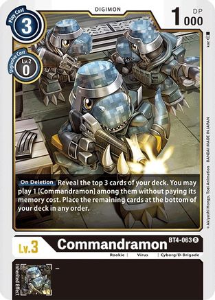 Commandramon (BT4-063) [Great Legend] - Deck Out Gaming