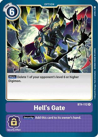 Hell's Gate (BT4-112) [Great Legend] - Deck Out Gaming