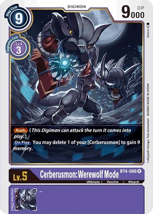 Cerberusmon: Werewolf Mode (BT4-086) [Great Legend] - Deck Out Gaming