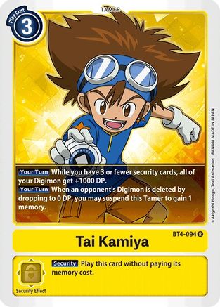 Tai Kamiya (BT4-094) [Great Legend] - Deck Out Gaming