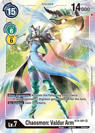 Chaosmon: Valdur Arm (BT4-091) [Great Legend] Foil - Deck Out Gaming