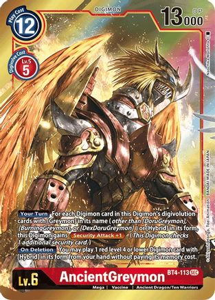 AncientGreymon (Alternate Art) (BT4-113) [Great Legend] Foil - Deck Out Gaming