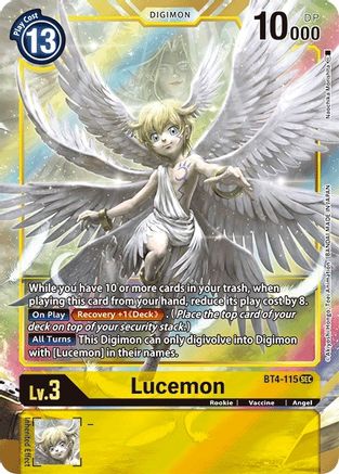 Lucemon (Alternate Art) (BT4-115) [Great Legend] Foil - Deck Out Gaming