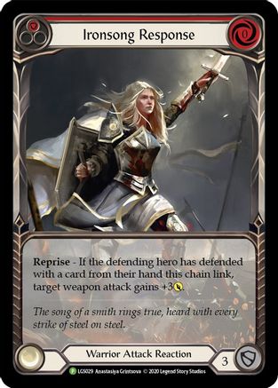 Ironsong Response (Red) - LGS029 (LGS029) [Flesh and Blood: Promo Cards] Rainbow Foil - Deck Out Gaming