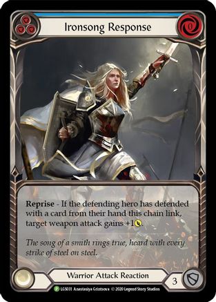 Ironsong Response (Blue) - LGS031 (LGS031) [Flesh and Blood: Promo Cards] Rainbow Foil - Deck Out Gaming