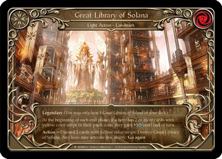 Great Library of Solana (MON000) [Monarch] Unlimited Edition Rainbow Foil - Deck Out Gaming