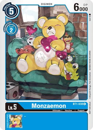 Monzaemon - BT1-038 (Official Tournament Pack Vol.2) (BT1-038) [Release Special Booster] - Deck Out Gaming