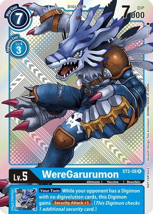 WereGarurumon - ST2-08 (Official Tournament Pack Vol.2) (ST2-08) [Starter Deck 02: Cocytus Blue] Foil - Deck Out Gaming