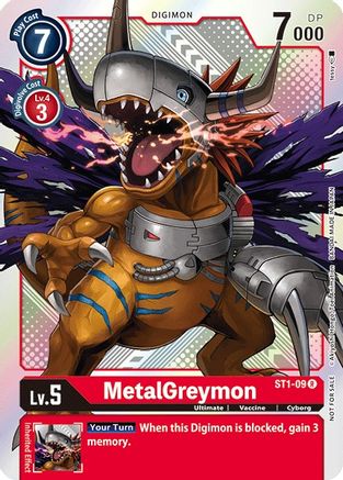 MetalGreymon - ST1-09 (Official Tournament Pack Vol.2) (ST1-09) [Starter Deck 01: Gaia Red] Foil - Deck Out Gaming