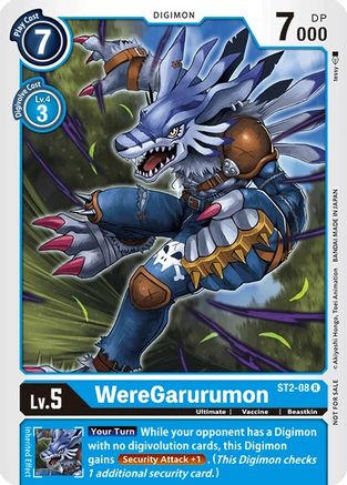 WereGarurumon - ST2-08 (Tamer Party Vol. 2 Promo) (ST2-08) [Starter Deck 02: Cocytus Blue] - Deck Out Gaming