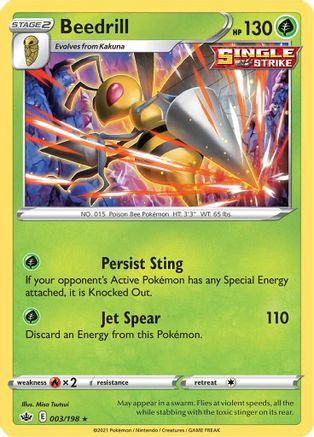 Beedrill (3) [SWSH06: Chilling Reign] Reverse Holofoil - Deck Out Gaming