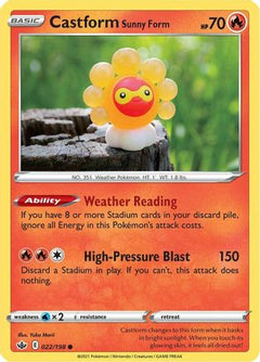 Castform Sunny Form (22) [SWSH06: Chilling Reign] Reverse Holofoil - Deck Out Gaming