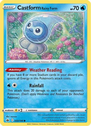 Castform Rainy Form (33) [SWSH06: Chilling Reign] Reverse Holofoil - Deck Out Gaming