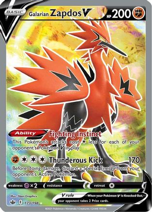 Galarian Zapdos V (Full Art) (173) [SWSH06: Chilling Reign] Holofoil - Deck Out Gaming