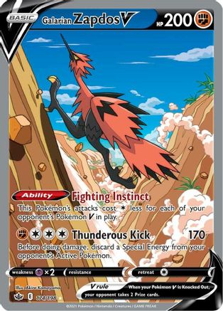 Galarian Zapdos V (Alternate Full Art) (174) [SWSH06: Chilling Reign] Holofoil - Deck Out Gaming