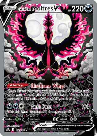 Galarian Moltres V (Alternate Full Art) (177) [SWSH06: Chilling Reign] Holofoil - Deck Out Gaming