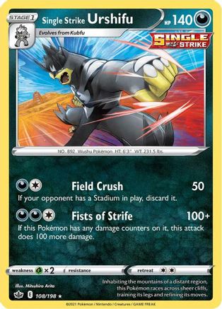 Single Strike Urshifu (108) [SWSH06: Chilling Reign] Holofoil - Deck Out Gaming