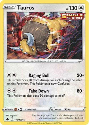 Tauros (115) [SWSH06: Chilling Reign] Holofoil - Deck Out Gaming