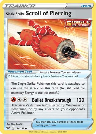 Single Strike Scroll of Piercing (154) [SWSH06: Chilling Reign] - Deck Out Gaming