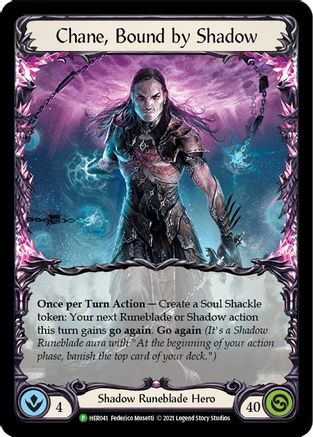 Chane, Bound by Shadow (Rainbow) - HER041 (HER041) [Flesh and Blood: Promo Cards] Unlimited Edition Rainbow Foil - Deck Out Gaming