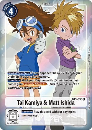 Tai Kamiya & Matt Ishida (Box Topper) (BT5-093) [Battle of Omni] Foil - Deck Out Gaming