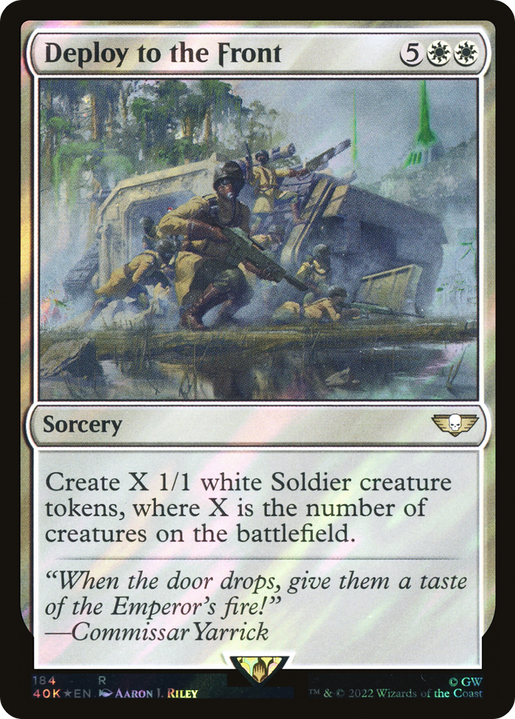 Deploy to the Front (Surge Foil) (184) [Warhammer 40,000 Commander] foil - Deck Out Gaming