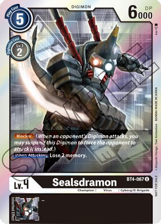 Sealsdramon - BT4-067 (Event Pack 1) (BT4-067) [Great Legend] Foil - Deck Out Gaming