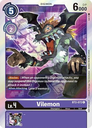 Vilemon - BT2-072 (Event Pack 1) (BT2-072) [Release Special Booster] Foil - Deck Out Gaming