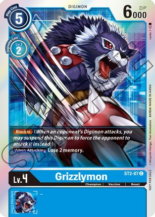 Grizzlymon - ST2-07 (Event Pack 1) (ST2-07) [Starter Deck 02: Cocytus Blue] Foil - Deck Out Gaming