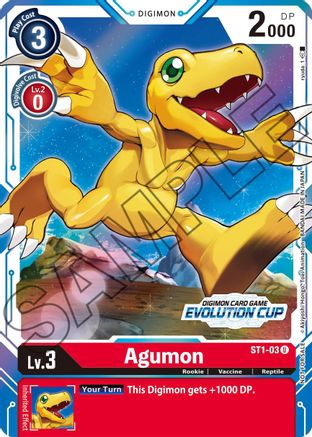 Agumon - ST1-03 (July Evolution Cup 2021 Stamped) (ST1-03) [Starter Deck 01: Gaia Red] Foil - Deck Out Gaming