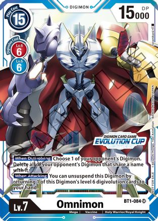 Omnimon - BT1-084 (July Evolution Cup 2021 Stamped) (BT1-084) [Release Special Booster] Foil - Deck Out Gaming