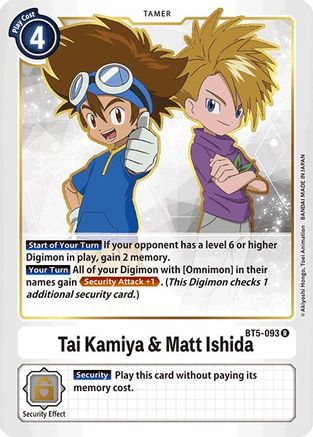 Tai Kamiya & Matt Ishida (BT5-093) [Battle of Omni] - Deck Out Gaming