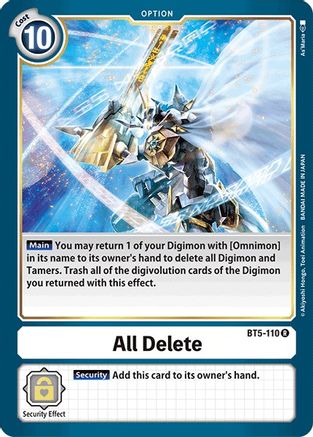 All Delete (BT5-110) [Battle of Omni] - Deck Out Gaming