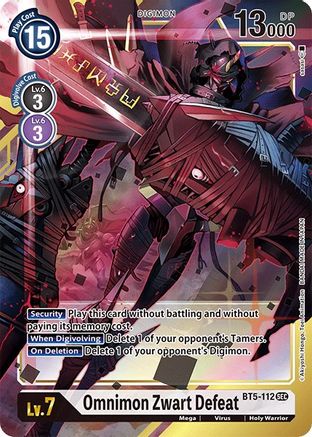 Omnimon Zwart Defeat (Alternate Art) (BT5-112) [Battle of Omni] Foil - Deck Out Gaming