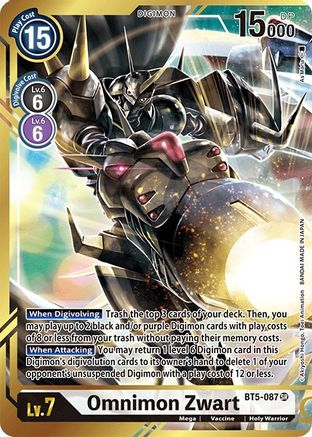 Omnimon Zwart (Alternate Art - As'Maria) (BT5-087) [Battle of Omni] Foil - Deck Out Gaming