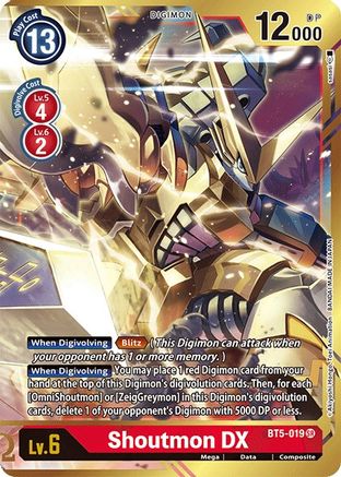 Shoutmon DX (Alternate Art) (BT5-019) [Battle of Omni] Foil - Deck Out Gaming