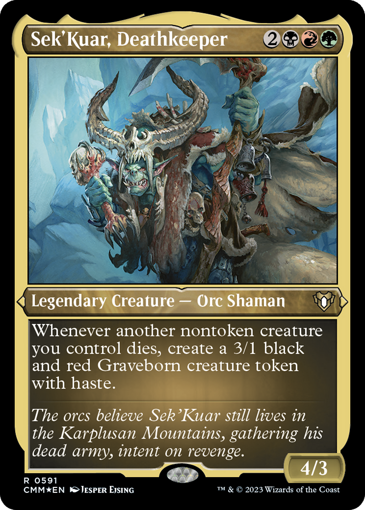 Sek'Kuar, Deathkeeper (591) [Commander Masters] etched - Deck Out Gaming