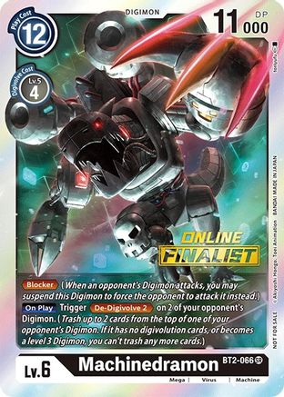 Machinedramon - BT2-066 (2021 Championship Online Regional) [Online Finalist] (BT2-066) [Release Special Booster] Foil - Deck Out Gaming