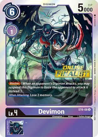 Devimon - ST6-08 (2021 Championship Online Regional) [Online Finalist] (ST6-08) [Starter Deck 06: Venomous Violet] Foil - Deck Out Gaming