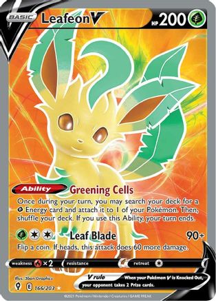 Leafeon V (Full Art) (166) [SWSH07: Evolving Skies] Holofoil - Deck Out Gaming