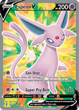 Espeon V (Full Art) (179) [SWSH07: Evolving Skies] Holofoil - Deck Out Gaming