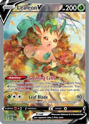 Leafeon V (Alternate Full Art) (167) [SWSH07: Evolving Skies] Holofoil - Deck Out Gaming