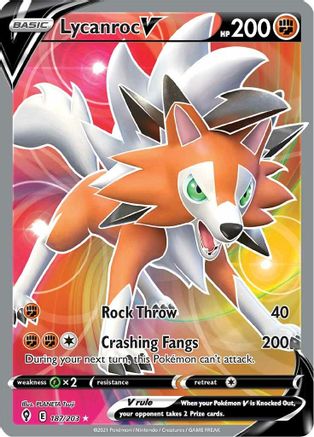 Lycanroc V (Full Art) (187) [SWSH07: Evolving Skies] Holofoil - Deck Out Gaming