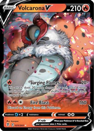 Volcarona V (21) [SWSH07: Evolving Skies] Holofoil - Deck Out Gaming