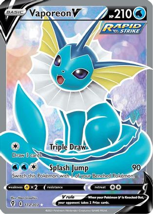 Vaporeon V (Full Art) (172) [SWSH07: Evolving Skies] Holofoil - Deck Out Gaming