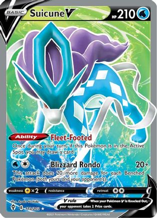 Suicune V (Full Art) (173) [SWSH07: Evolving Skies] Holofoil - Deck Out Gaming