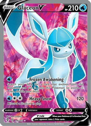 Glaceon V (Full Art) (174) [SWSH07: Evolving Skies] Holofoil - Deck Out Gaming