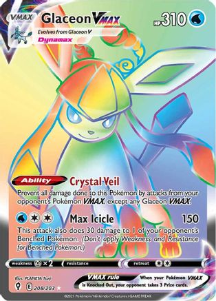 Glaceon VMAX (Secret) (208) [SWSH07: Evolving Skies] Holofoil - Deck Out Gaming