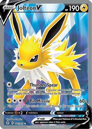 Jolteon V (Full Art) (177) [SWSH07: Evolving Skies] Holofoil - Deck Out Gaming