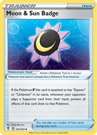 Moon & Sun Badge (151) [SWSH07: Evolving Skies] - Deck Out Gaming
